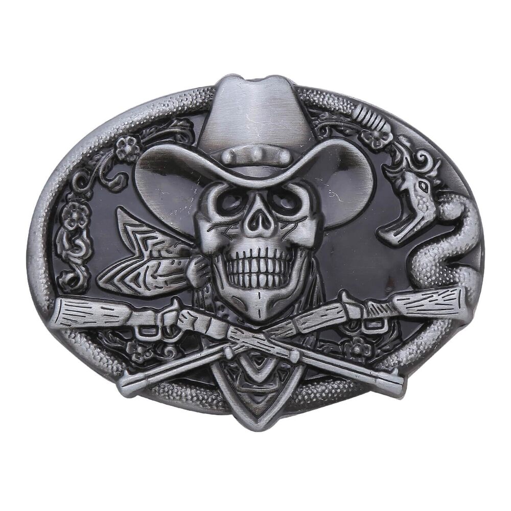 3247 Belt Buckle Western Cowboy Vintage Rodeo Skull Belt Buckles Black